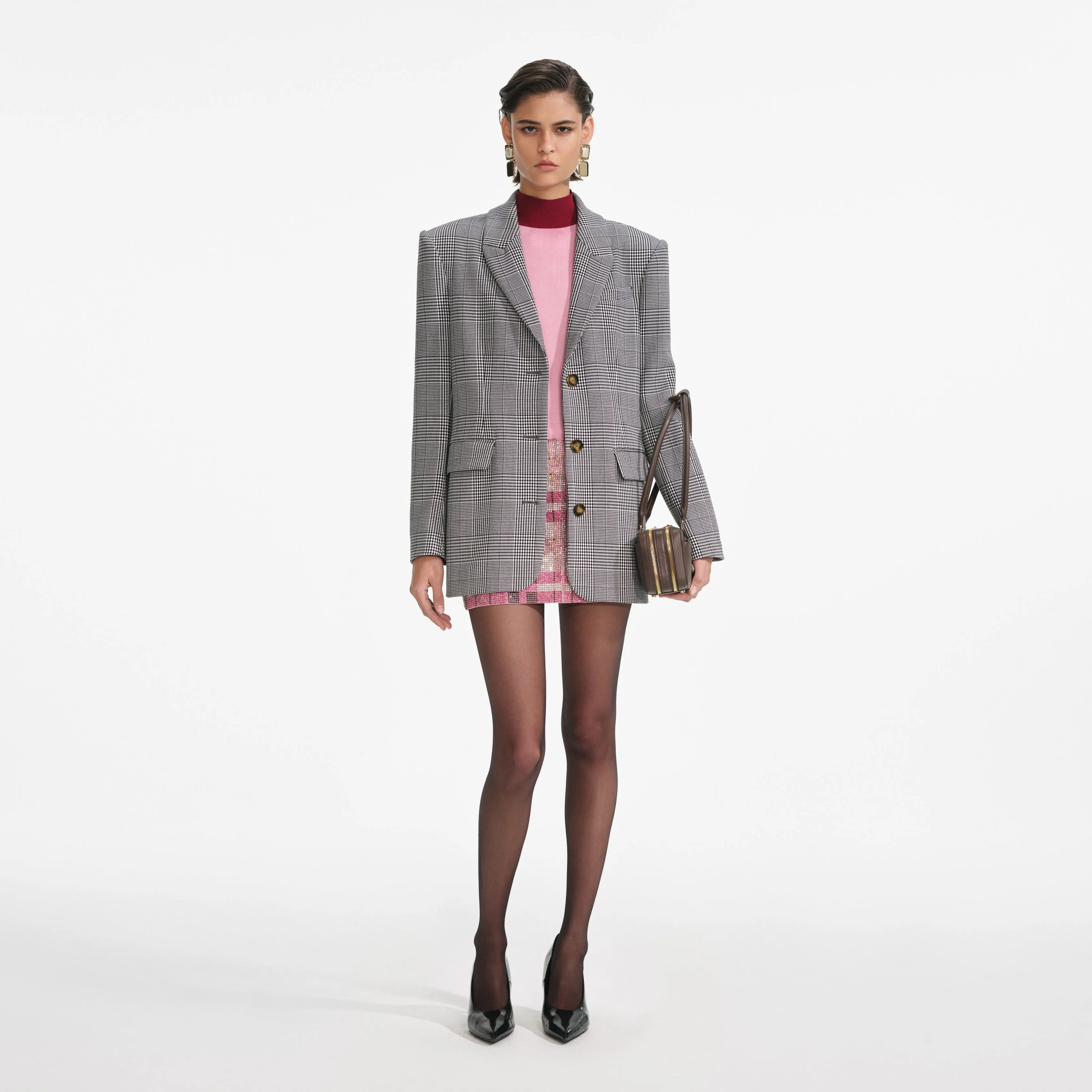 Prince Of Wales Check Blazer Self Portrait