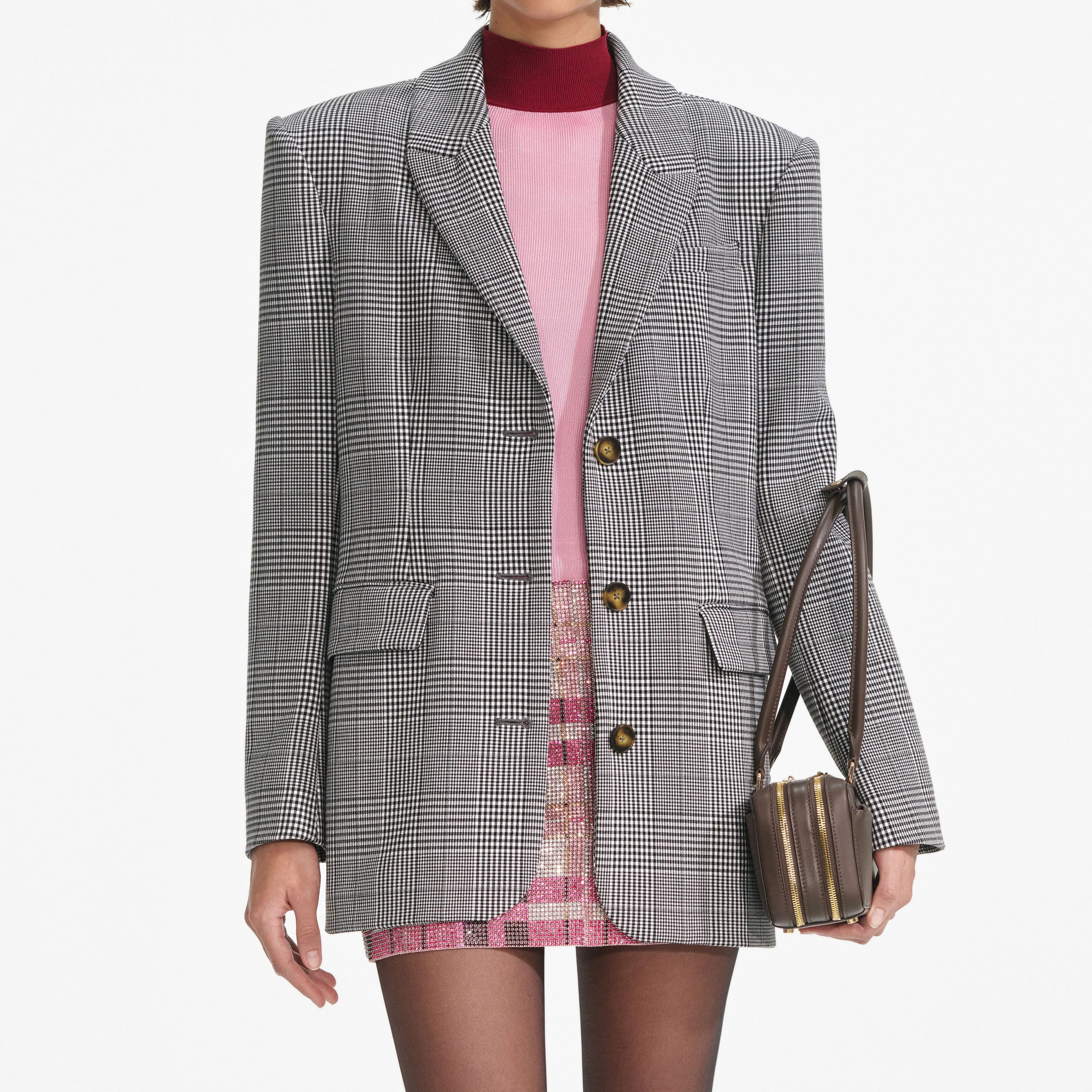 Prince Of Wales Check Blazer Self Portrait