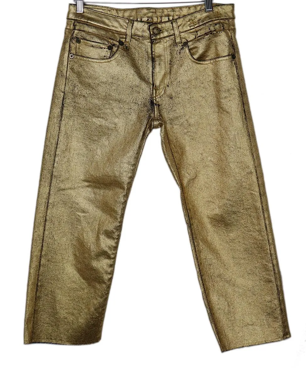 R13 Metallic Gold Jeans sz 4