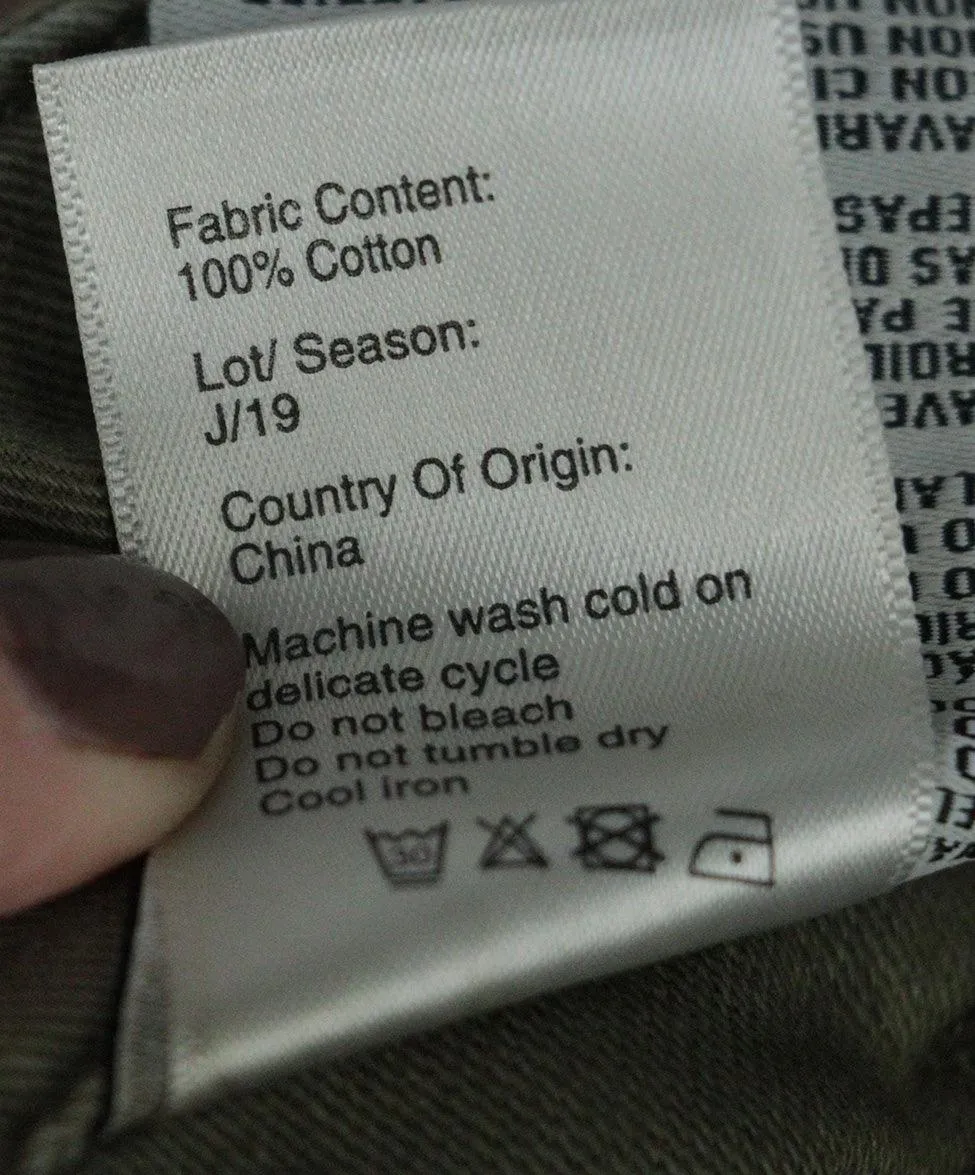 R13 Olive Green Cotton Pants sz 4