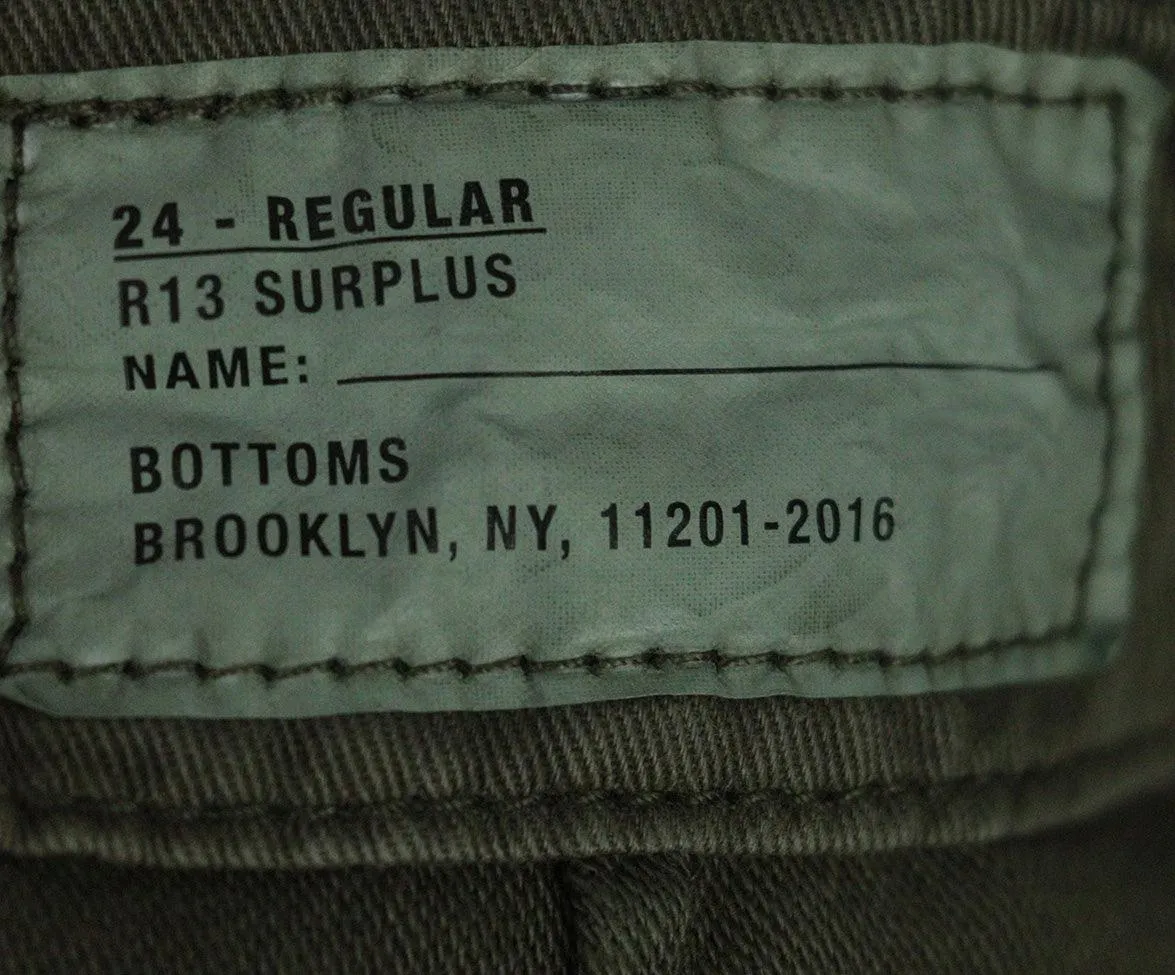 R13 Olive Green Cotton Pants sz 4