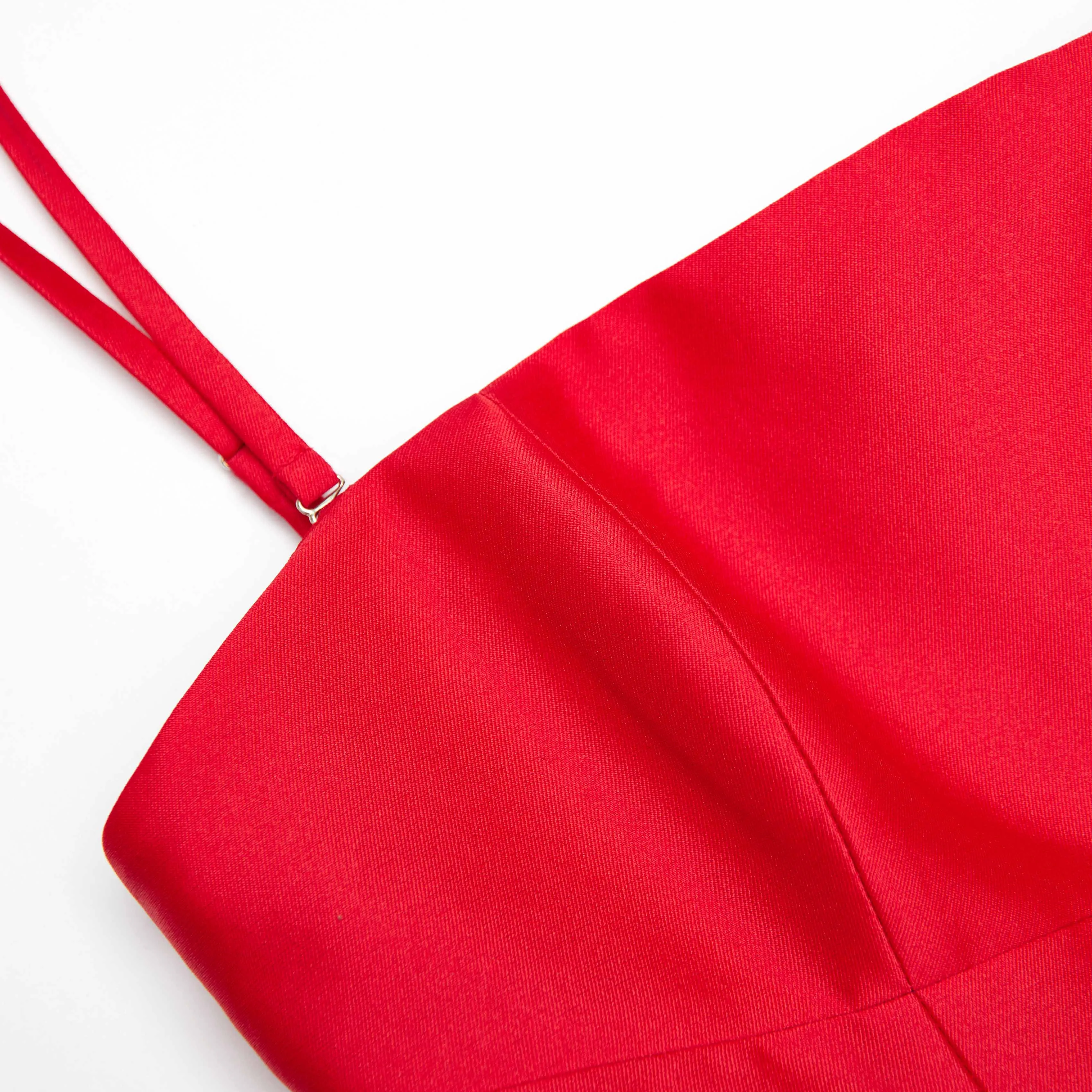 Red Taffeta Midi Dress Self Portrait