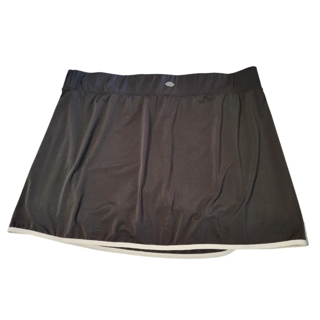 Reel Legends Black Pull-On Skort with White Trim Size 2X