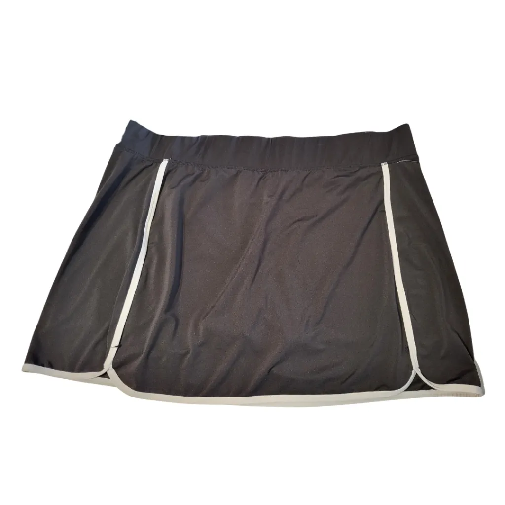 Reel Legends Black Pull-On Skort with White Trim Size 2X