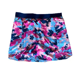 Reel Legends Pink & Blue Floral Patterned Women's Pull-on Golf Skort Size M