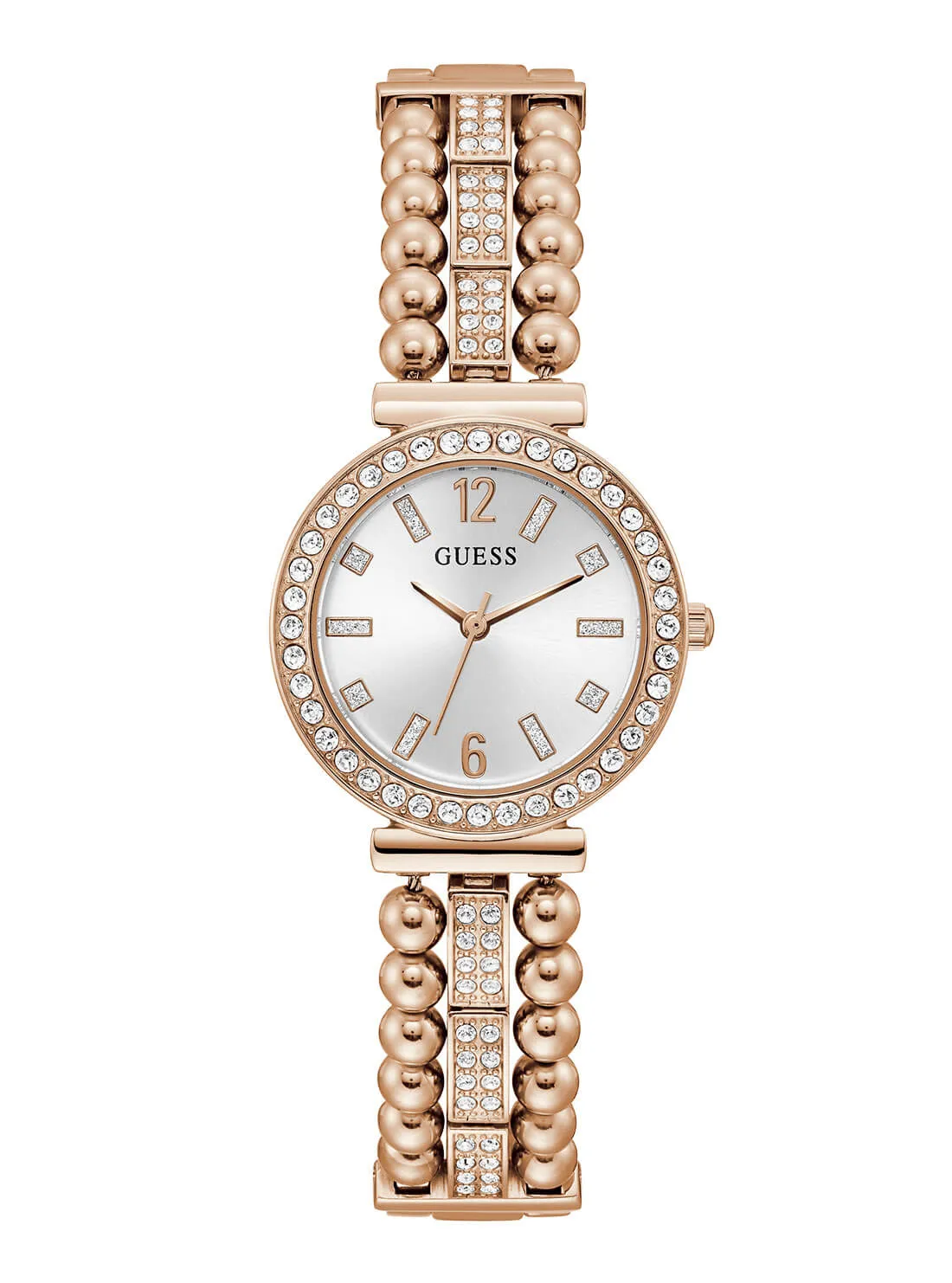 Rose Gold Beaded Glitz Gala Watch Guess
