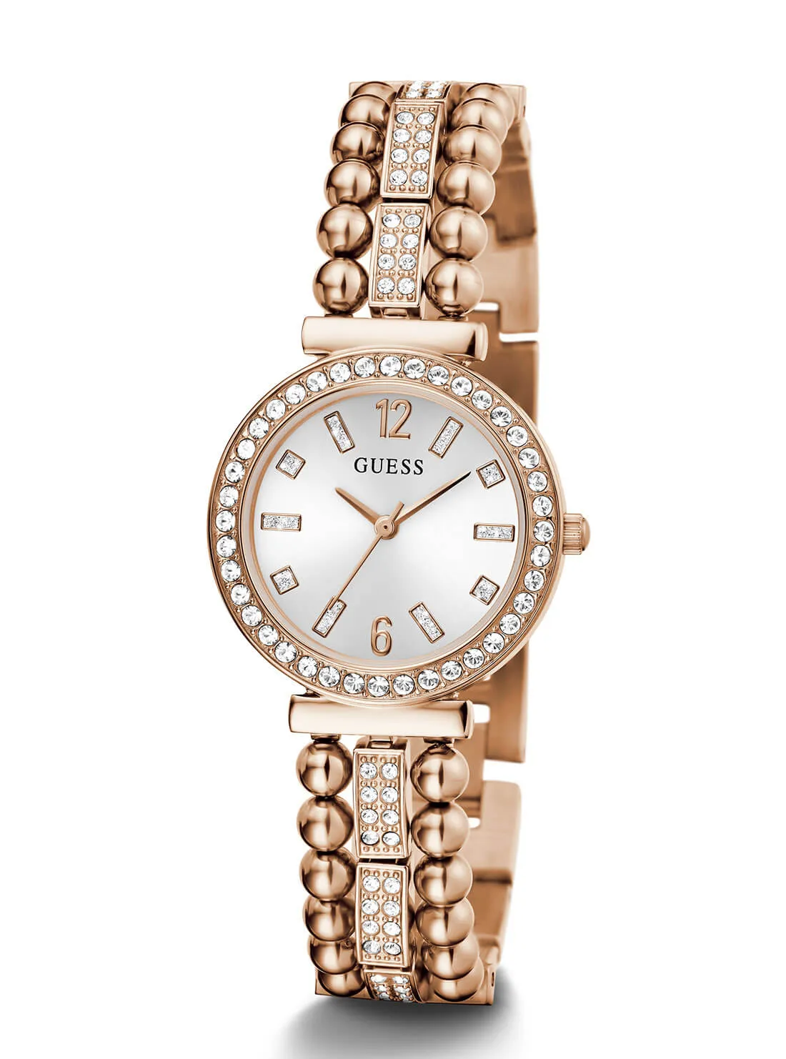 Rose Gold Beaded Glitz Gala Watch Guess