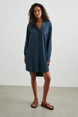 SAWYER DRESS - NAVY Rails