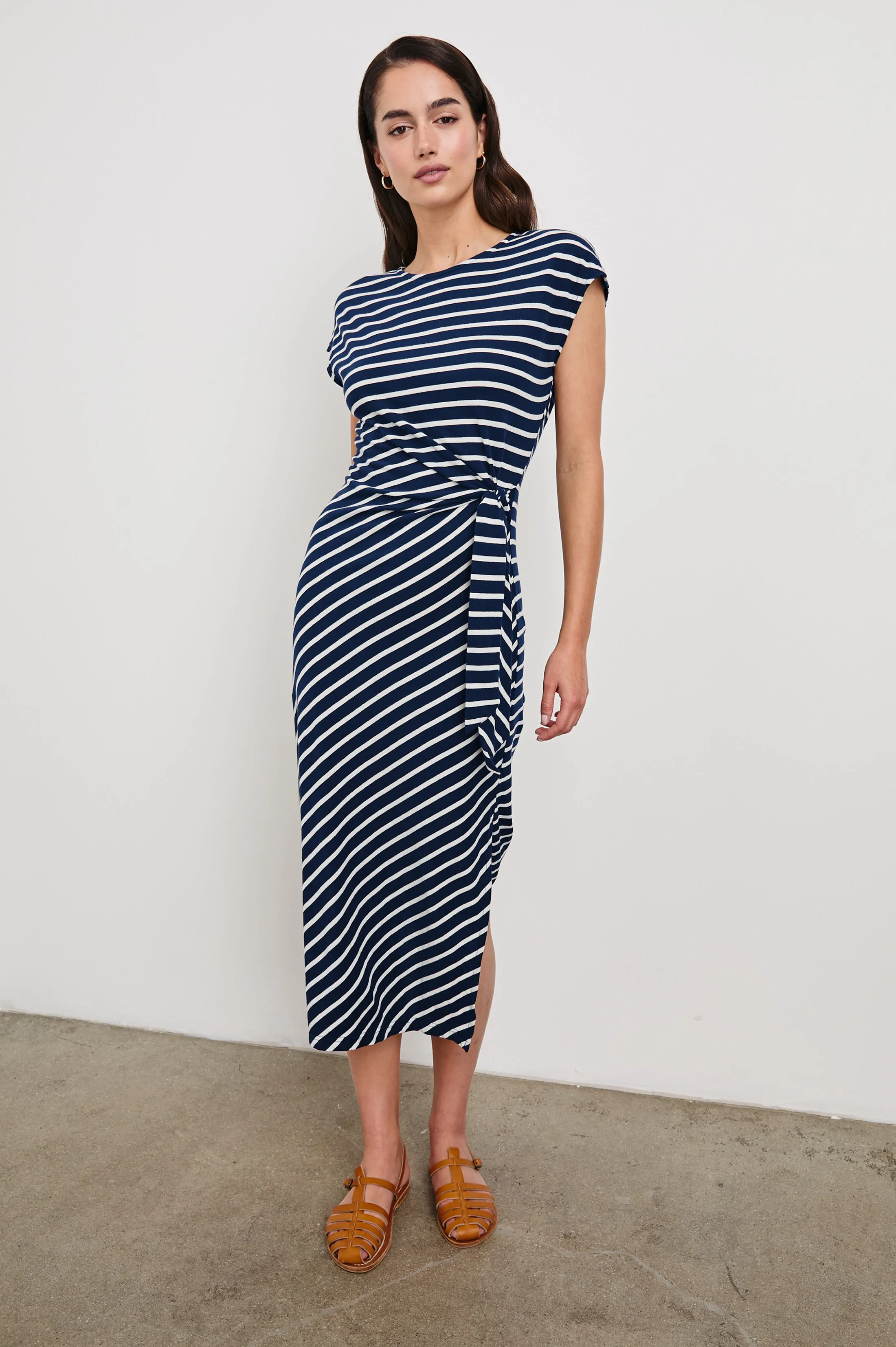 SELAH DRESS - NAVY IVORY STRIPE Rails
