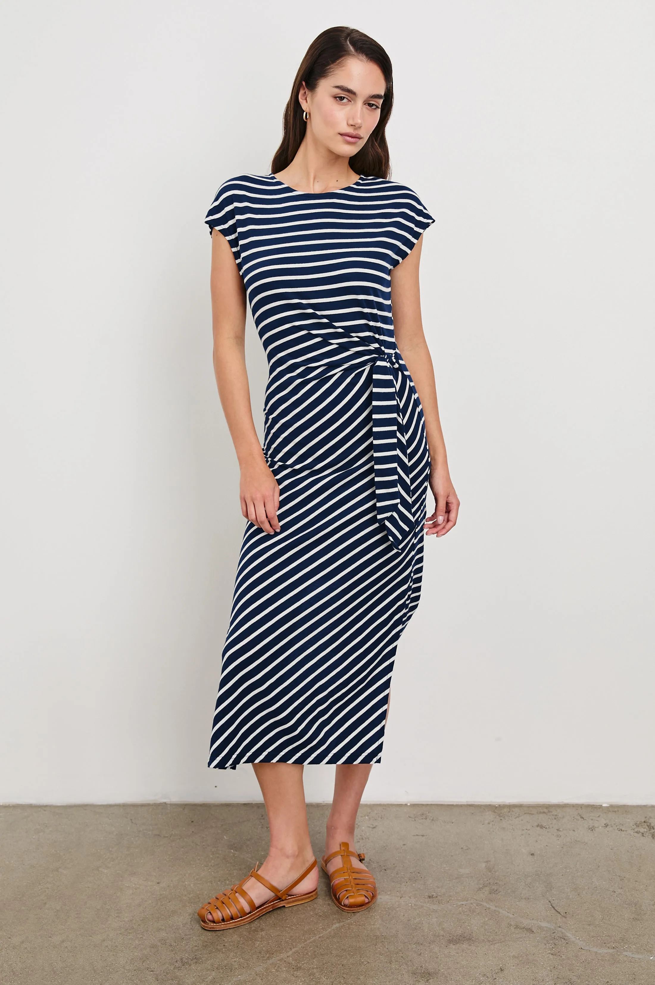 SELAH DRESS - NAVY IVORY STRIPE Rails