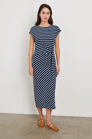 SELAH DRESS - NAVY IVORY STRIPE Rails