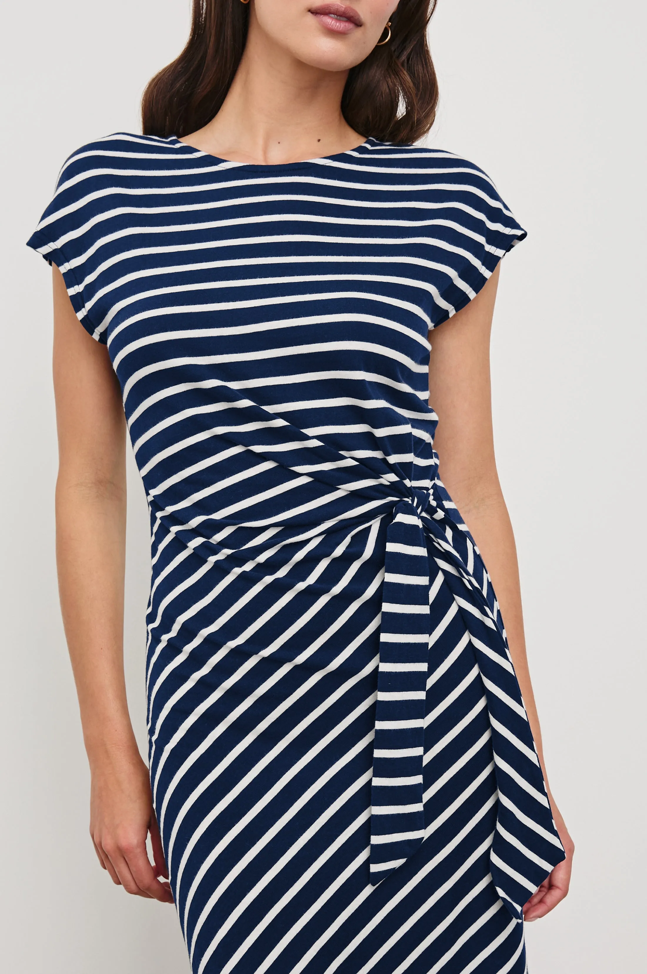 SELAH DRESS - NAVY IVORY STRIPE Rails