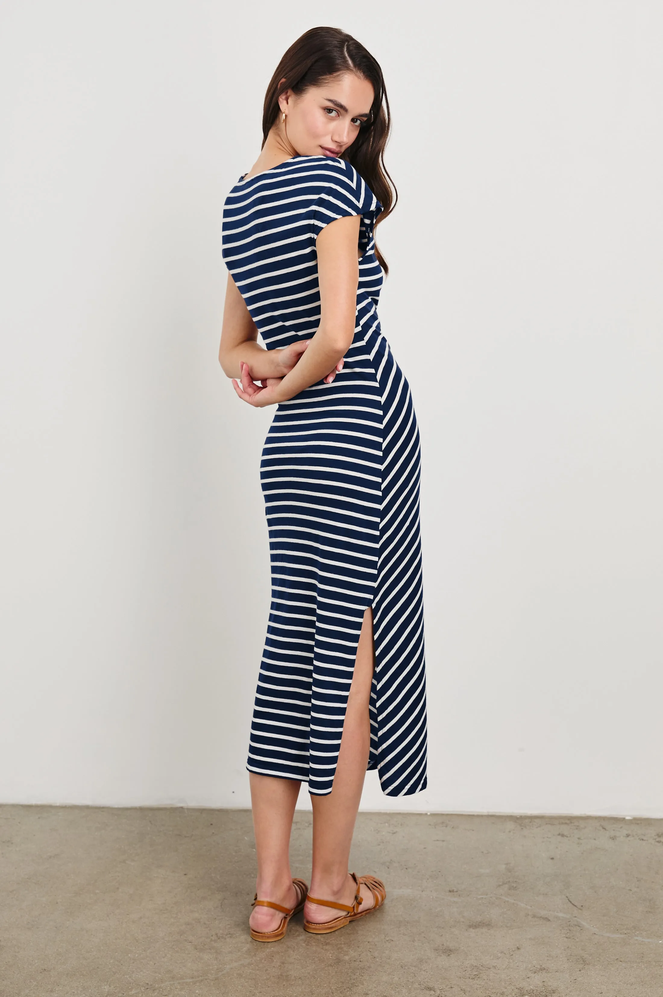 SELAH DRESS - NAVY IVORY STRIPE Rails