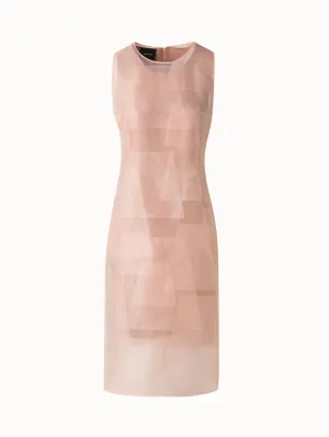 Sheath Dress in Sheer Trapezoid Organza Layers 
