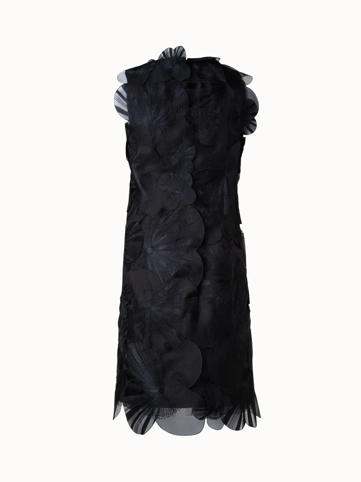 Short Sheath Dress with Poppy Embroidery 