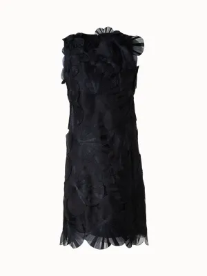 Short Sheath Dress with Poppy Embroidery 