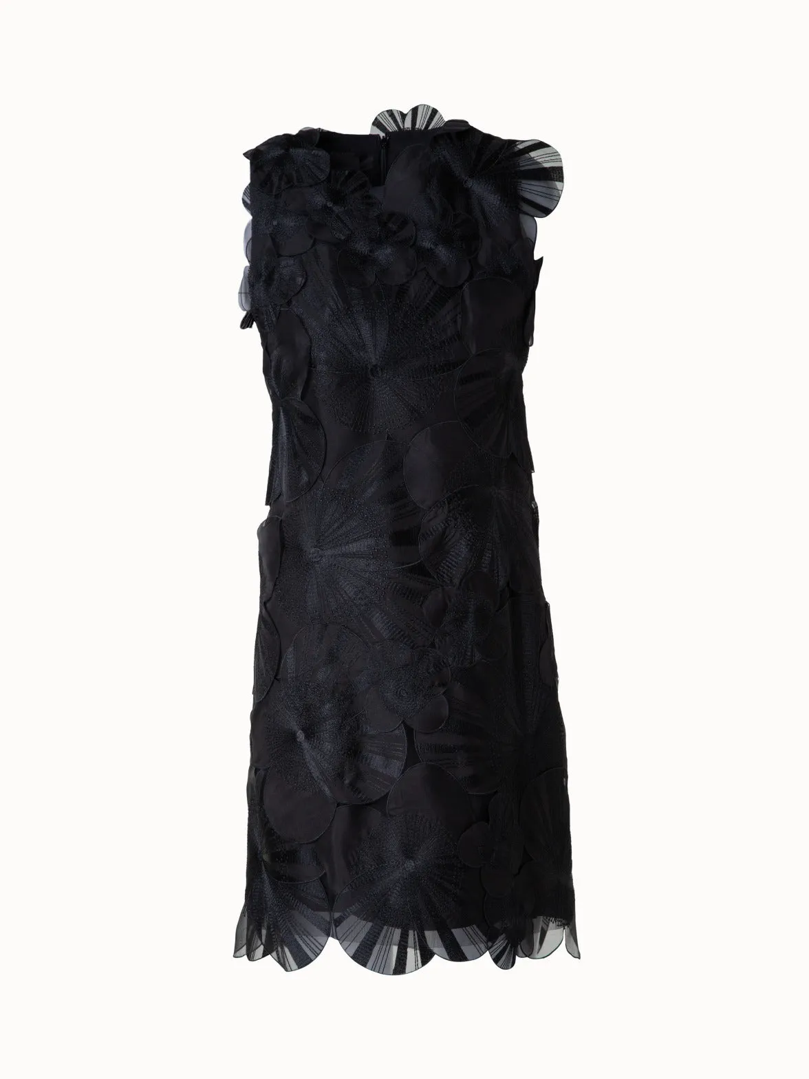 Short Sheath Dress with Poppy Embroidery 