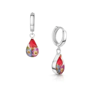 Shrieking Violet Real Flower Huggie Earrings MEH23