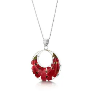 Shrieking Violet Real Flower Poppy Silver Pendant PP12