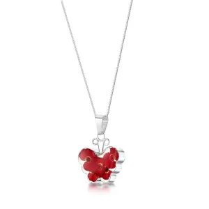 Shrieking Violet Real Flower Poppy Silver Pendant PP17