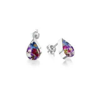 Shrieking Violet Real Flower Purple Haze Stud Earrings BLE03