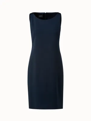 Silk Crêpe Stretch Sheath Dress 