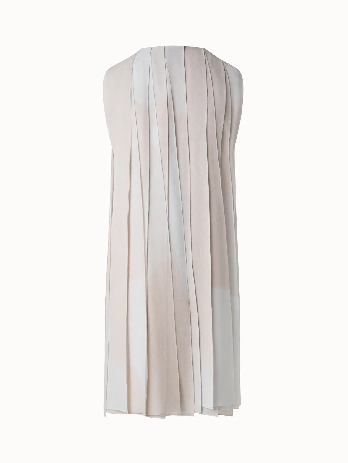 Silk Ribbon Mini Dress with Chiaroscuro Print 