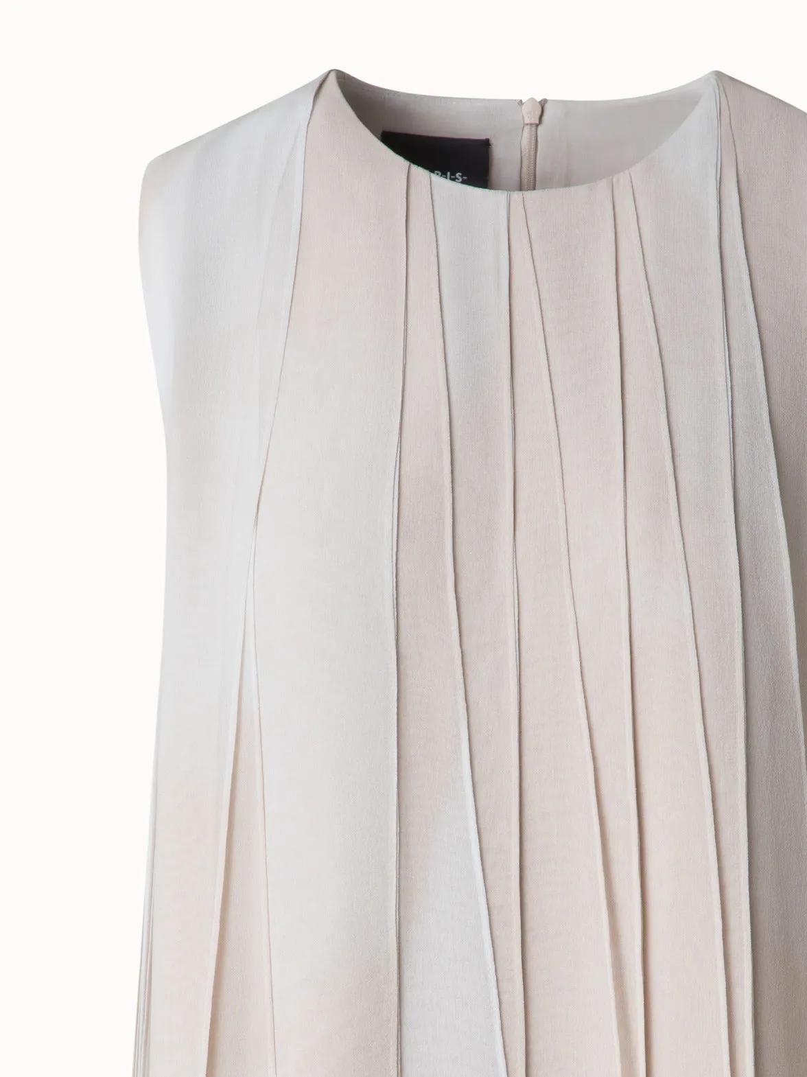 Silk Ribbon Mini Dress with Chiaroscuro Print 