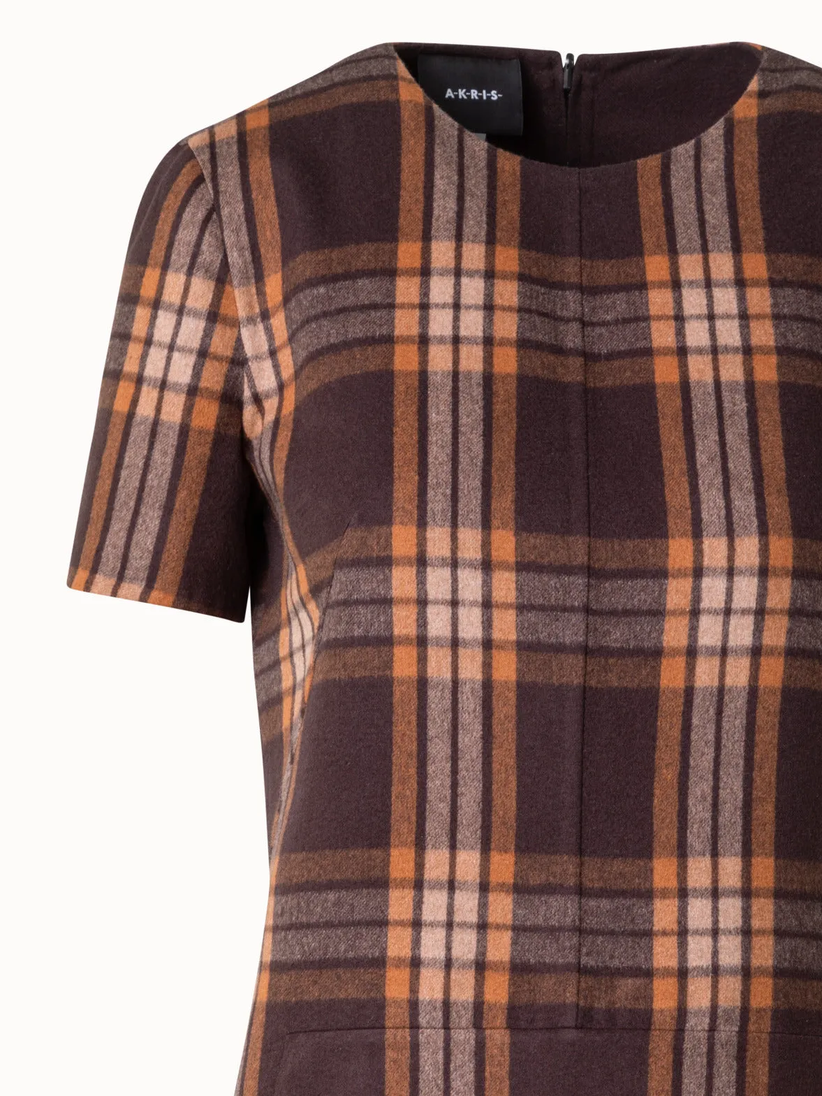 Silk Sheath Dress - Check Reversible to Solid 