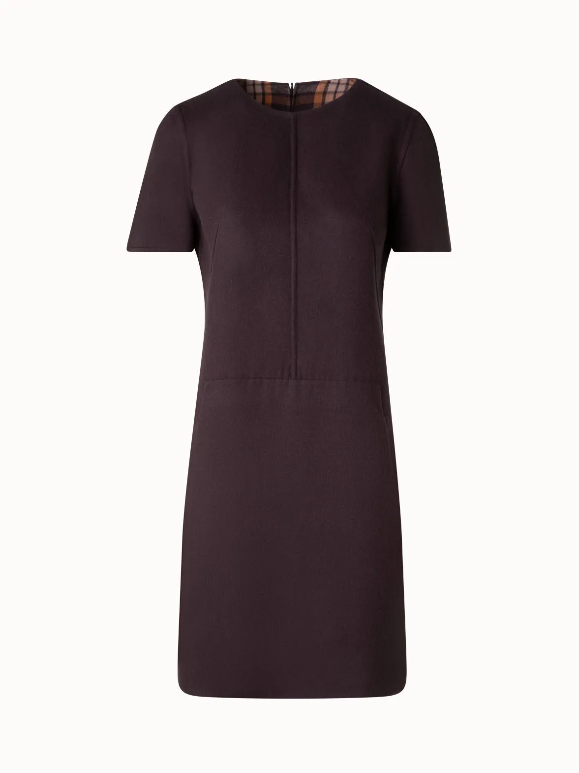 Silk Sheath Dress - Check Reversible to Solid 