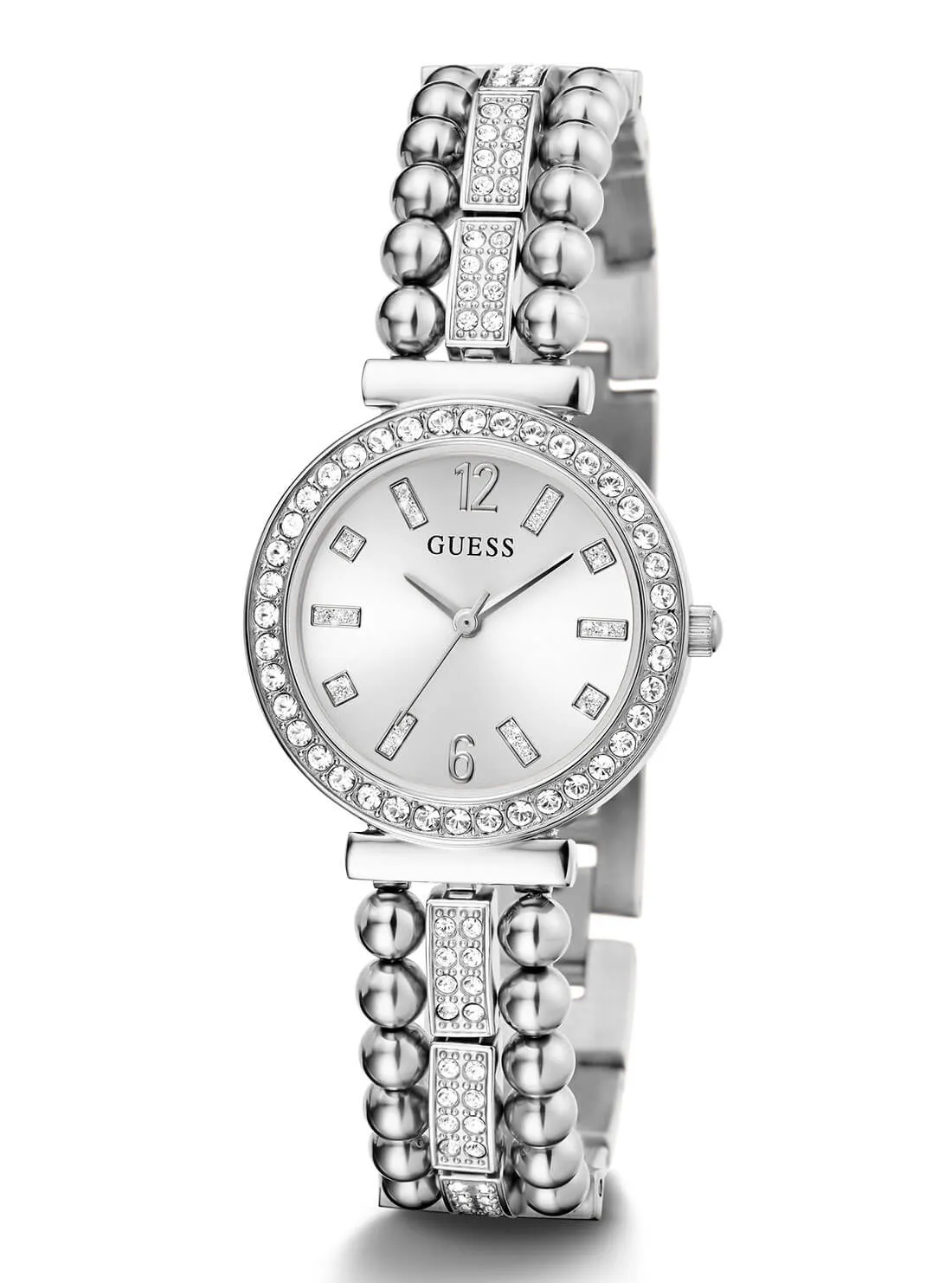 Silver Beaded Glitz Gala Watch Guess