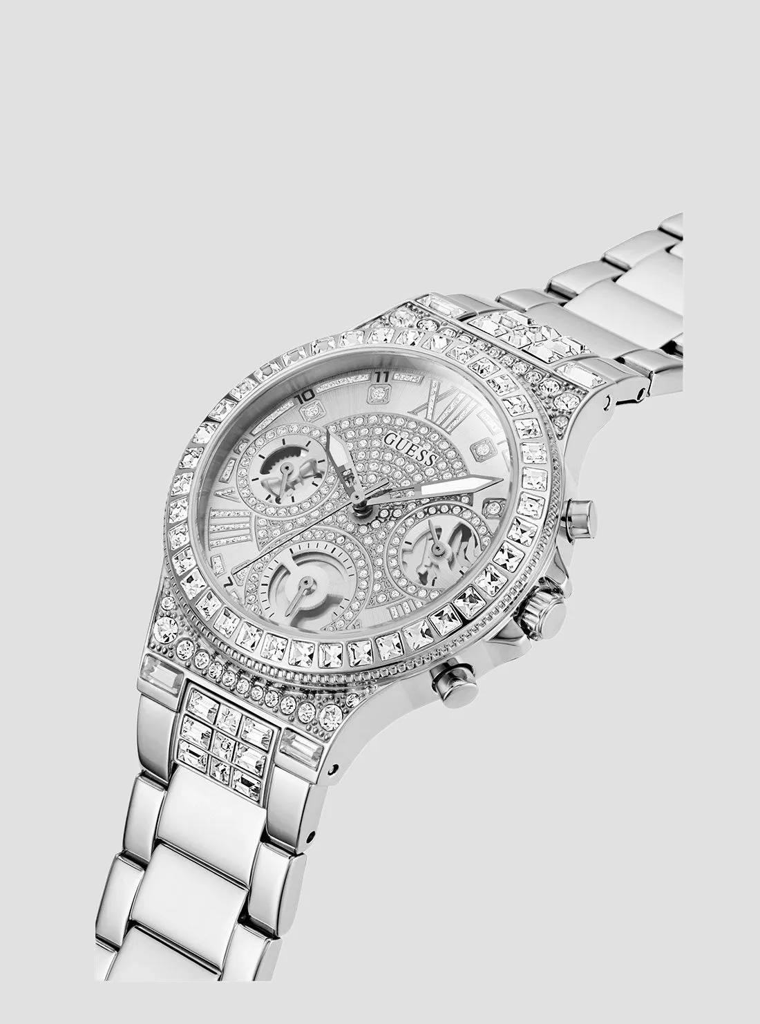 Silver Crystal Moonlight Watch Guess