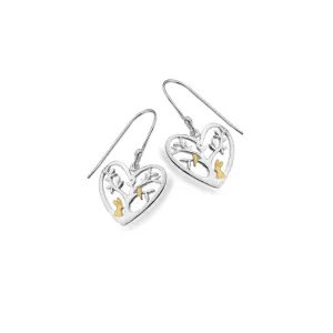 Silver Origins Animal Love Tree Drop Earrings