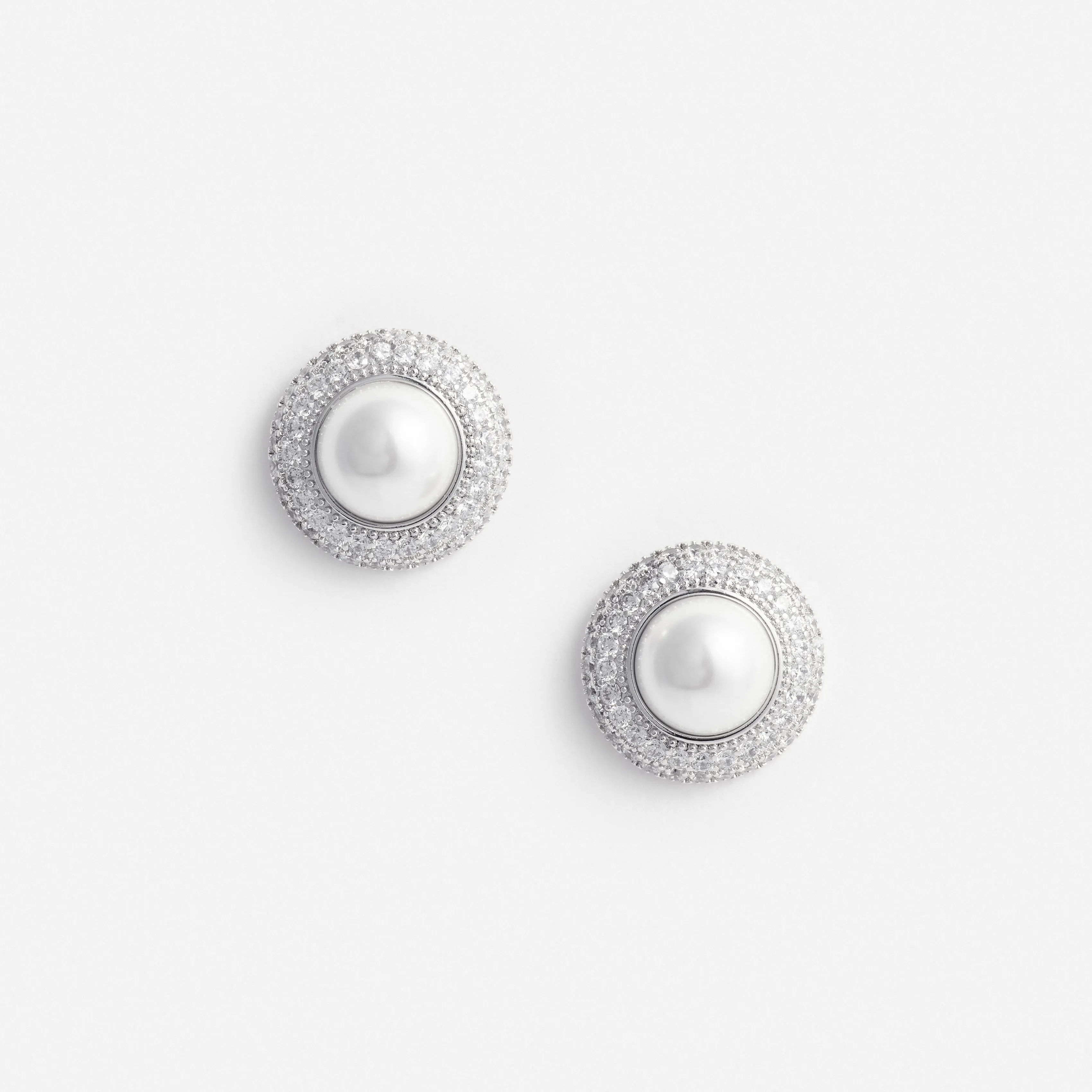 Small Crystal Pearl Earrings Self Portrait