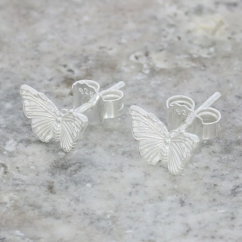 Sterling Silver Butterfly Stud Earrings