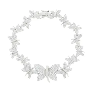 Sterling Silver Cubic Zirconia Butterfly Bracelet GVL069
