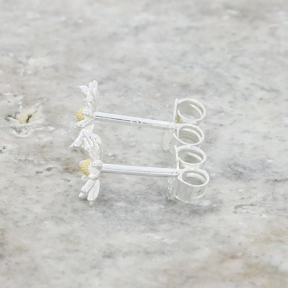Sterling Silver Daisy Stud Earrings