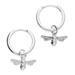 Sterling Silver Ladies Small Huggie Hoop Charm Earrings
