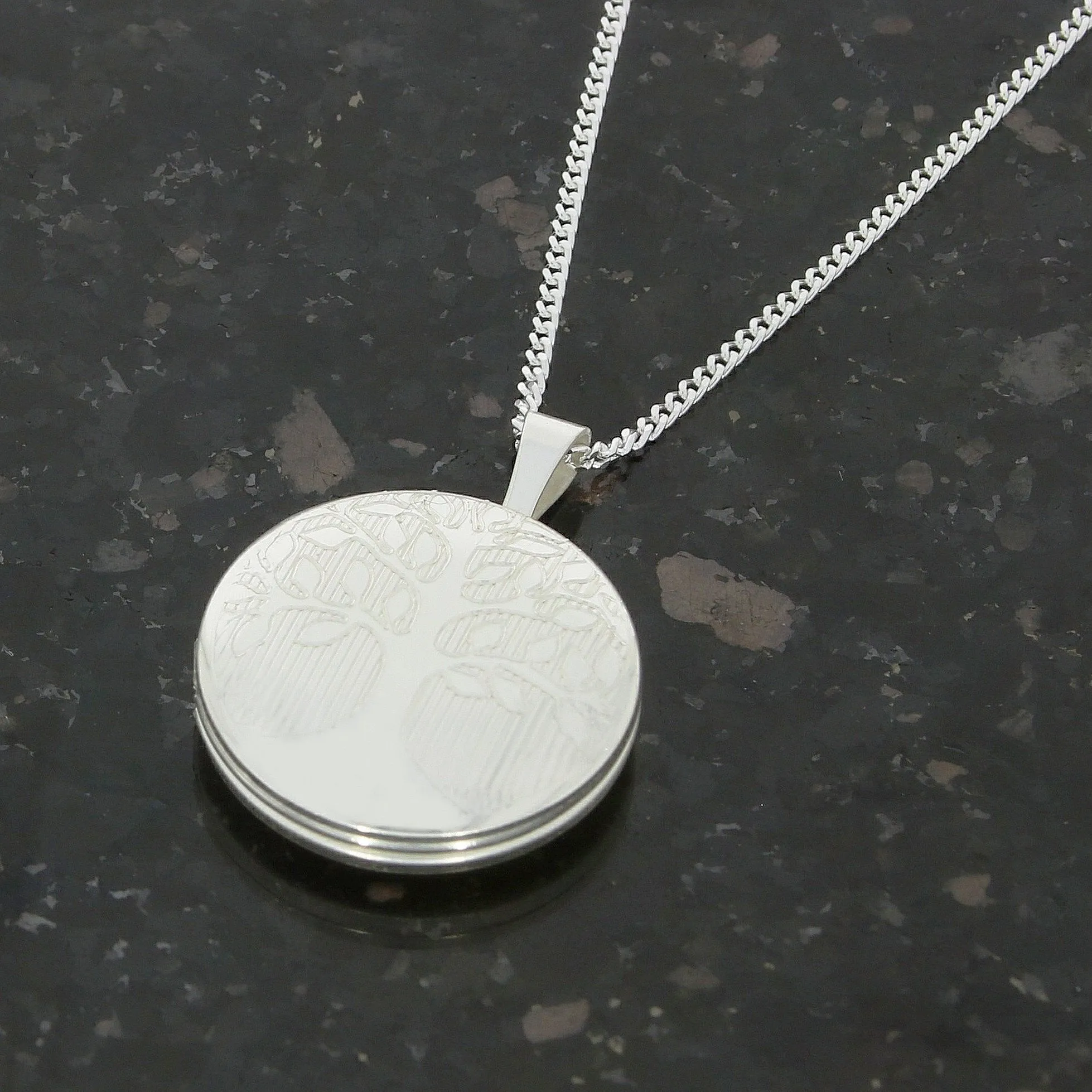 Sterling Silver Ladies Tree Of Life Locket and Chain