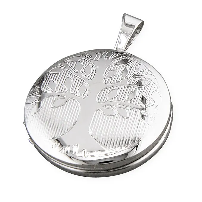 Sterling Silver Ladies Tree Of Life Locket and Chain
