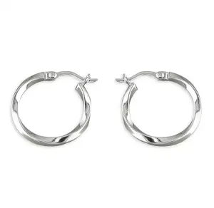 Sterling Silver Small Twist Hoop Ladies Earrings