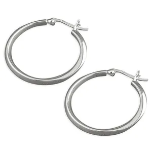 Sterling Silver Twist Hoop Ladies Earrings