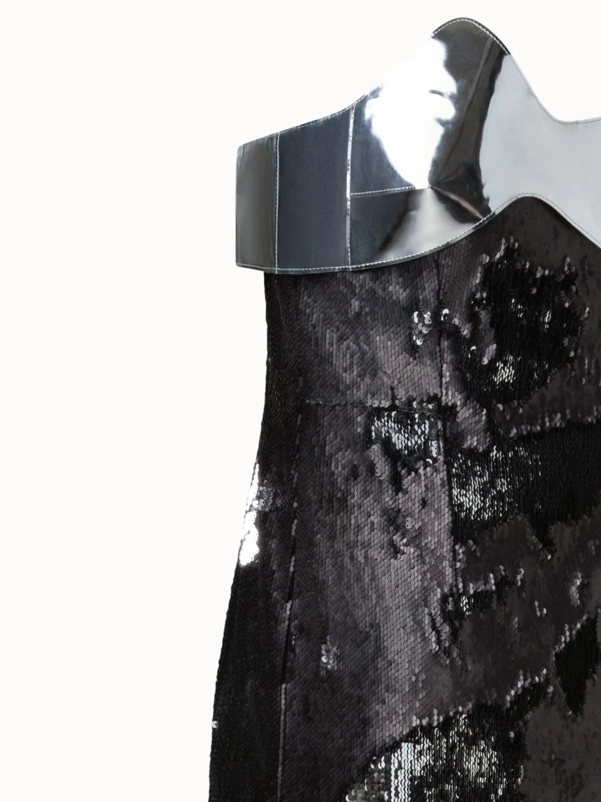 Strapless Bicolor Sequined Gown 