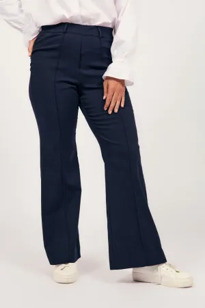 Stretch Wide Leg Pant in Navy Adrift