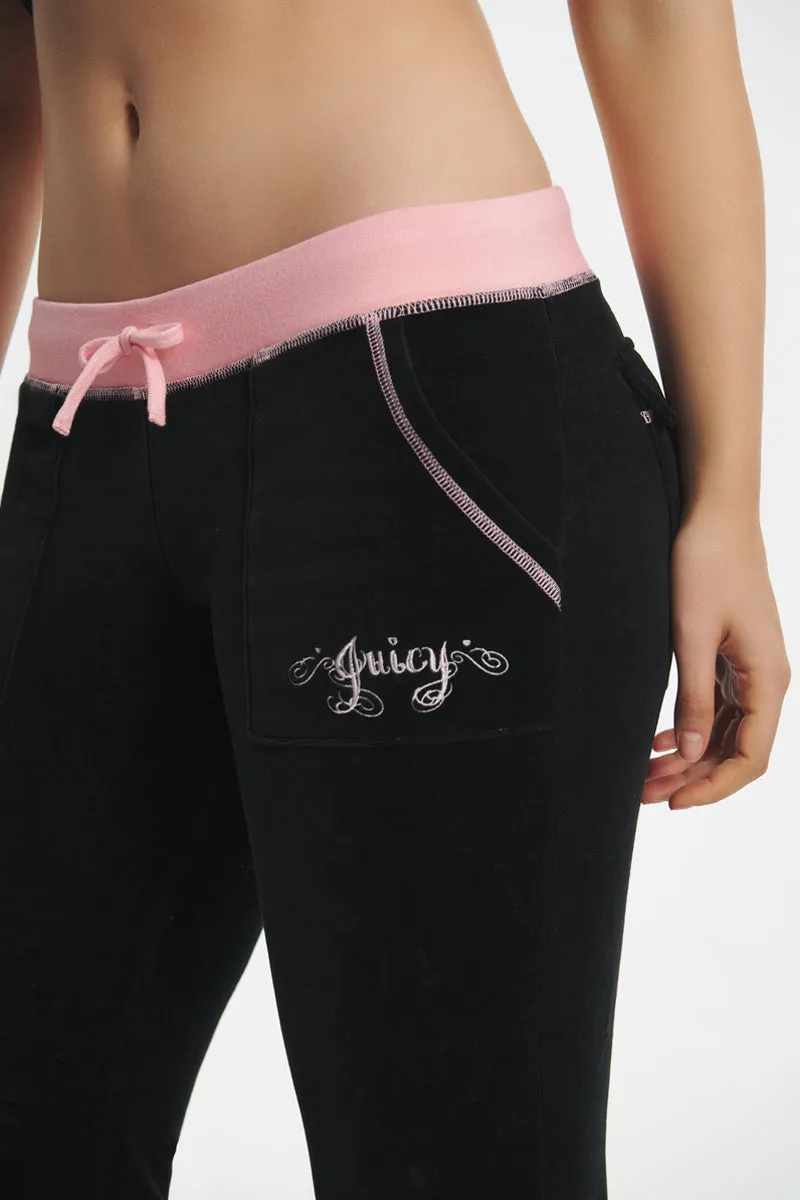 Sweetheart Cotton Velour Track Pants Juicy Couture