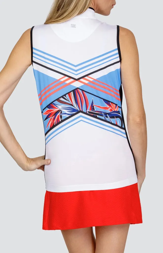 Tail Akiko Sleevleess Golf Top Pajaro Parallels Size XL MSP$93