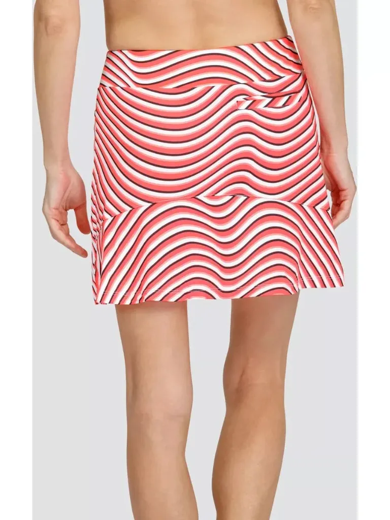 Tail White Label Bright Coral, White & Black Wavy Line Print Golf Skort Size XL