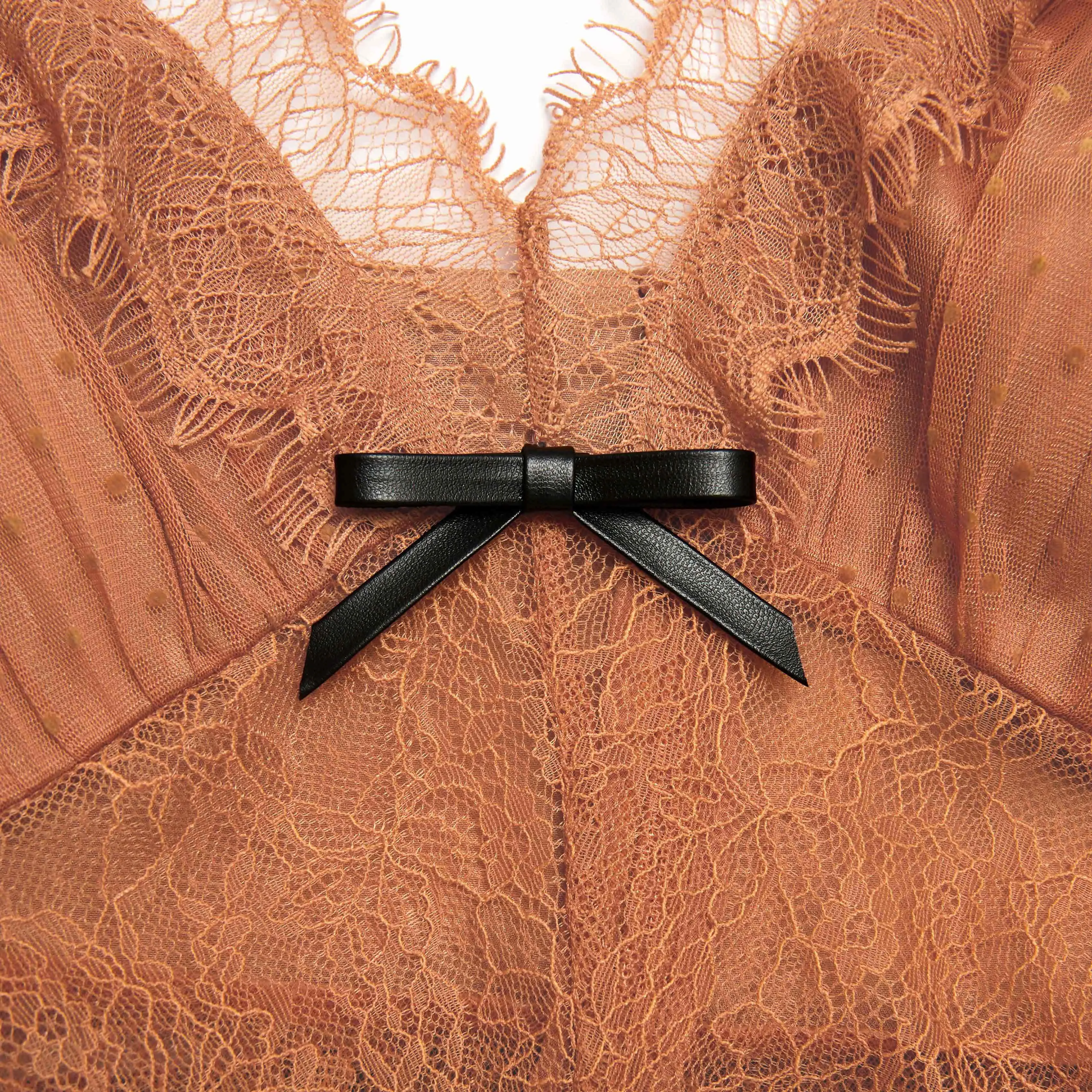 Tan Dot Mesh Bodysuit Self Portrait