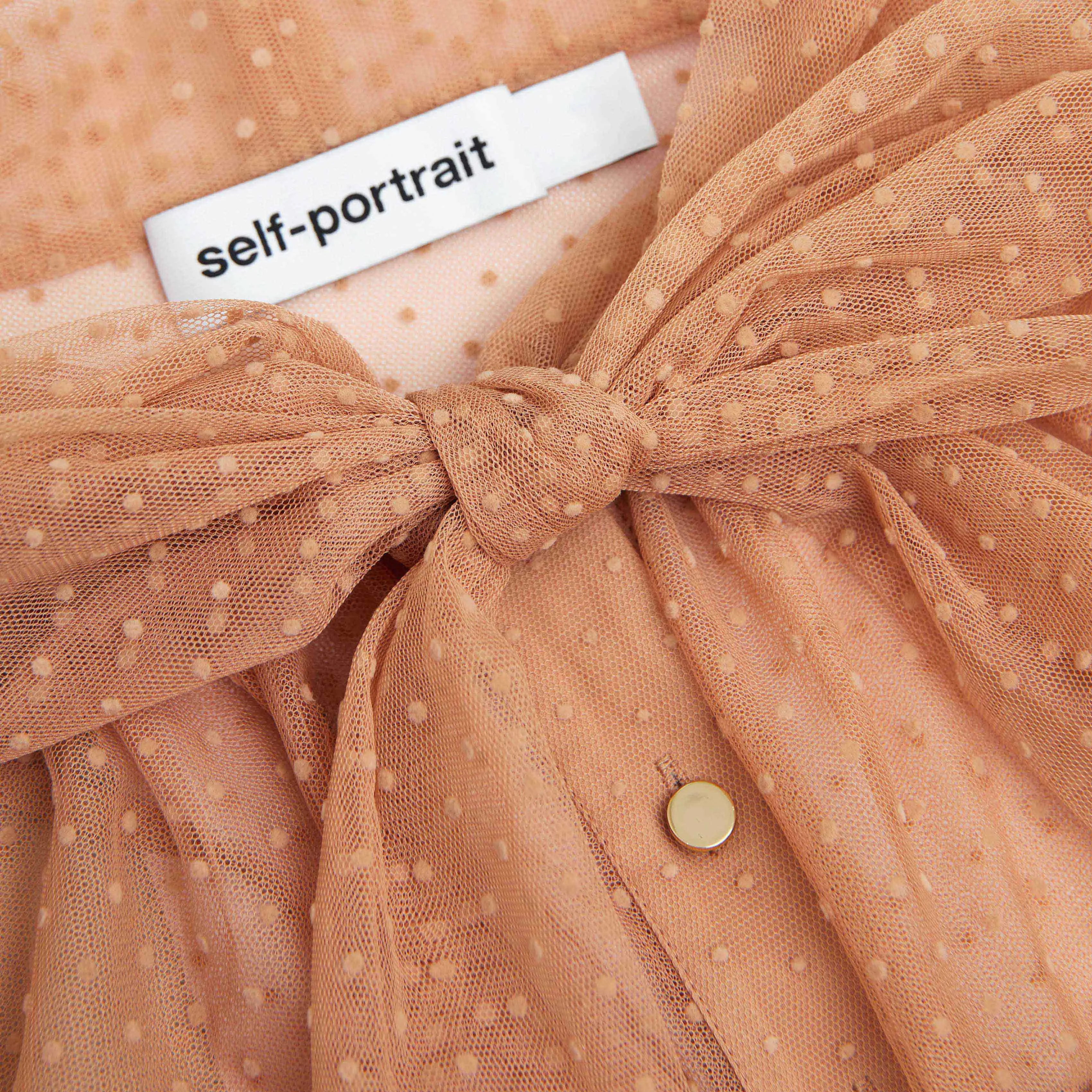 Tan Dot Mesh Maxi Dress Self Portrait