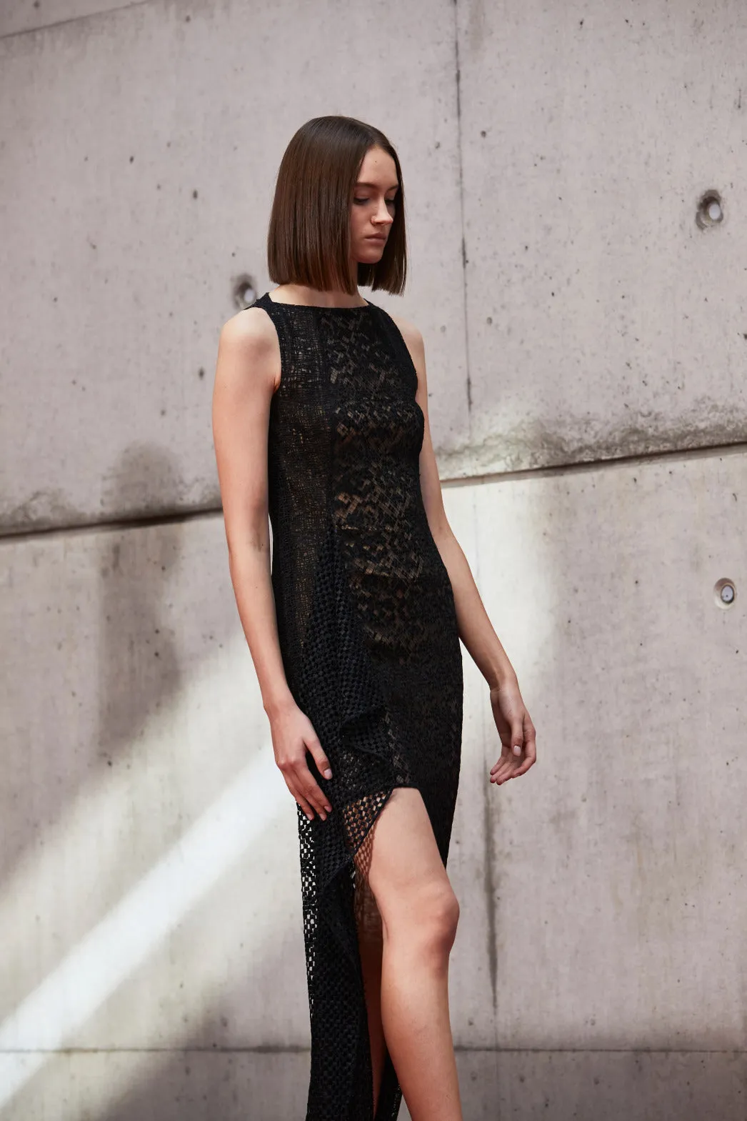 Techno Embroidery Patchwork Apron Gown 
